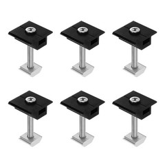6pcs Solar Panel Mount Mid Clamps t Clips 45mm Aluminum for RVs Black