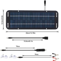 30W Solar Panel 18V Trickle Charger Battery Charger Kit Maintainer Boat Car RV