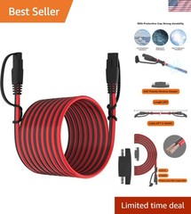 Multi-Purpose 25FT SAE Quick Disconnect Cable for Solar Chargers & Batteries