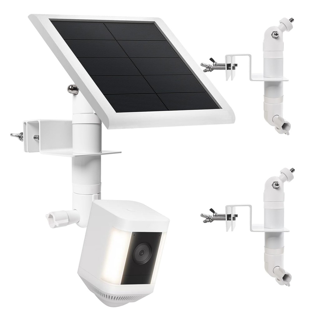 2 Pack 2-in-1 No-Drill Gutter Mount Bracket for Ring Camera & Solar Panel
