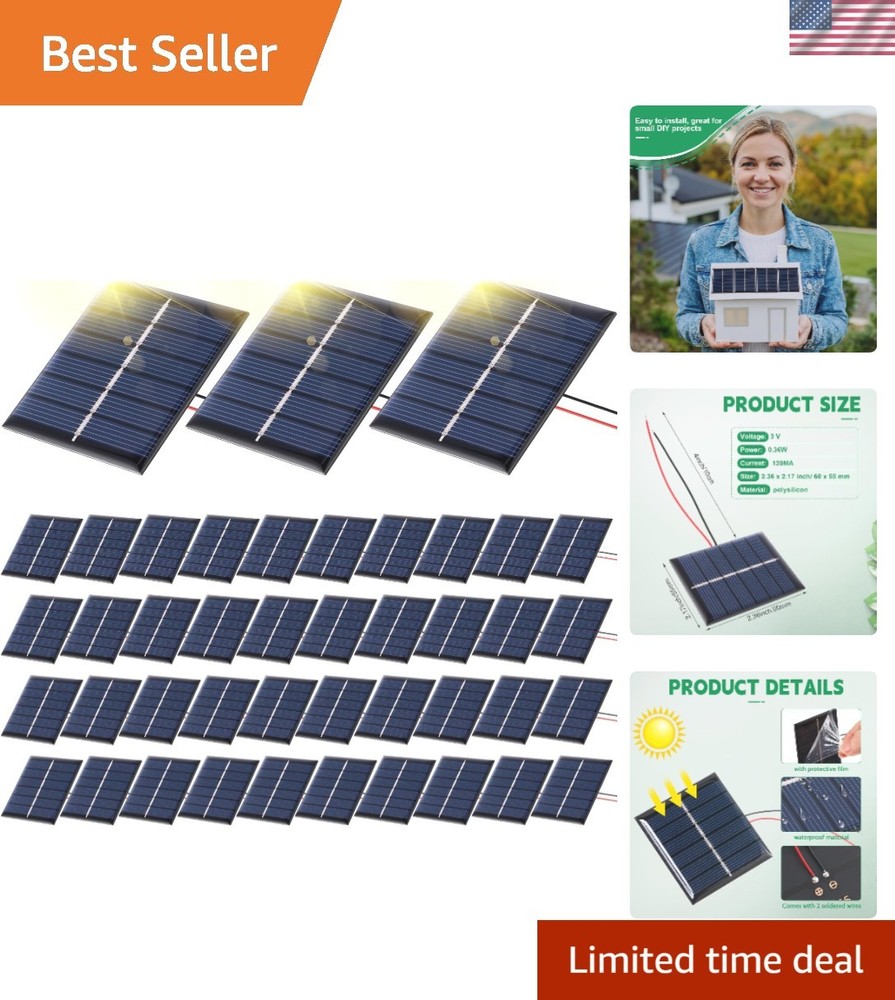 40 Bulk Mini Polycrystalline Solar Cells – Perfect for DIY & Outdoor Projects