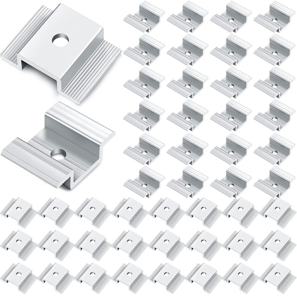 Zhengmy 48 Pack Solar Panel Mid Clamps 1.06 Inch Solar Panel Bracket Aluminiu…