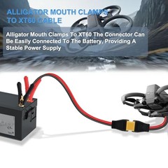 XT60 to Alligator Clip Cable 12AWG 30A XT60 Female to Alligator Clips 3 m/10 ft