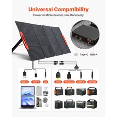 Uimoso 150W Foldable Monocrystalline Solar Panel Portable ETFE Solar Charger