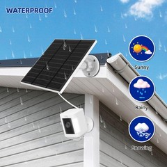 5W 5V Solar Panel Charger for Outdoor Wireless Cameras, Waterproof IP65, 10FT Ca