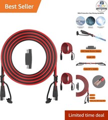 SAE Extension Cable 12FT 16AWG Quick Disconnect Connector Pack of 2