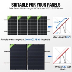Upgraded Galvanized Steel Solar Panel Mounting System for Open Spaces & Sheds