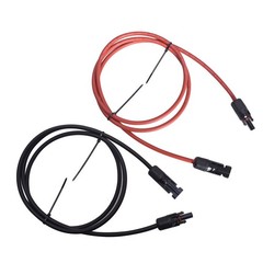 New Black + Red 12 AWG Solar Panel Extension Cable Wire Connector 1 Pair 5ft