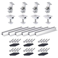 6 x 300mm Aluminium Profile Mounting Rail 8 x 35mm Clamps
