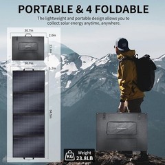 400 Watt Portable Foldable Solar Panel With 3 In1 Connector 23.5 High Efficiency