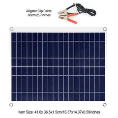 Outdoor Solar Panel 12V 25W Car Battery Charger IP68 Waterproof w/ 3.0A Dual USB