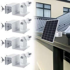 4 PCS Universal Solar Panel Gutter Mount for Ring, Blink, Arlo & More – White