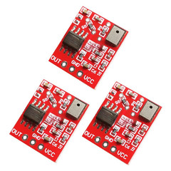 3PCS PCB Microphone Module with Preamp 18mm x 15mm Size 3V 5V DC Supply