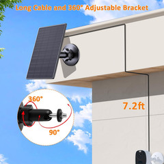 2W Solar Panel for Security Cameras with USB and USB-C Port, 2 Pack | Solar Char