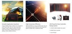 SOLAR PANEL 220 Watt Station Portable Foldable Highest Efficiency CONTROLLER KIT