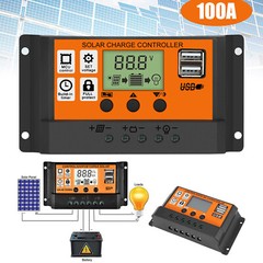 100A MTTP Solar Charge Controller Panel Battery LCD Regulator Dual USB 24/12V