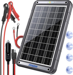 12V Solar Car Battery Charger: 15W Solar Trickle Charger Maintainer with MPPT Co