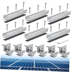 Solar Panel Bracket Kit, 6 Pcs 7.87 in Aluminium Solar Panel Mounting Silver