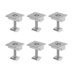 6pcs Solar Panel Mount Mid Clamps t Clips 35mm Aluminum for RVs White
