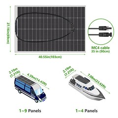 Bifacial Solar Panels Pallet of 2 x 150 Watt 12 Volt Charger Solar Panels Kit