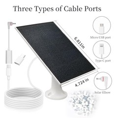 4W Solar Panel Charger, Solar Panel Compatible Eufy Ring Cameras & Doorbell |