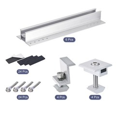 6 x 300mm Aluminium Profile Mounting Rail 8 x 35mm Clamps