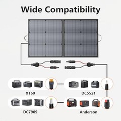 110W Portable Solar Panel, IP67 Waterproof Foldable 110 Watt 110W Solar Panel
