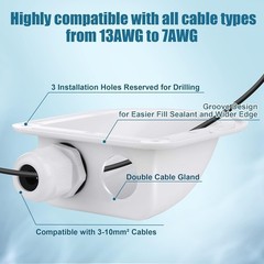 Enhon 4 Set Solar Entry Gland White 3-10mm²