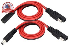 SAE Plug to DC 5.5 x 2.1mm (Female and Male) Adapter Cable with SAE Polarity Rev