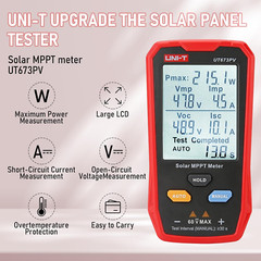 UT673PV Solar Panel Tester – 800W Multimeter with Smart MPPT & LCD Display