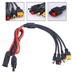 Solar Panel Connector Adapters Kit with 4 in 1 Connectors for XT60 DC5521 DC7909
