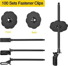 100 Sets Nylon Fasteners Clips for Solar Panel Bird Guard,Critter Guard Clips fo
