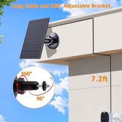 4 Pack 2W Solar Panel for Security Cameras – USB & USB-C, Waterproof, Adjustable