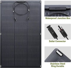 ALLPOWERS Flexible Solar Panel Charger 200W 32V IP68 Mono For Generator Outdoor