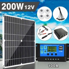 200W Solar Panel Kit 100A 12V Battery Charger Controller Caravan Boat Outdoor