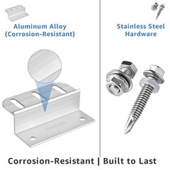 Z Brackets Solar Panel Mounting Kit (16 Pack) – Heavy Duty Corrosion-Resistant A