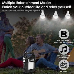 2 Packs Solar Panel Kit Power Generator Portable Battery Pack Power Station FM