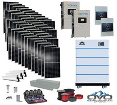 25KW Complete Offgrid Solar Kit – 15K Sol-Ark Inverter + 20.48KW OMO Stack Lithi