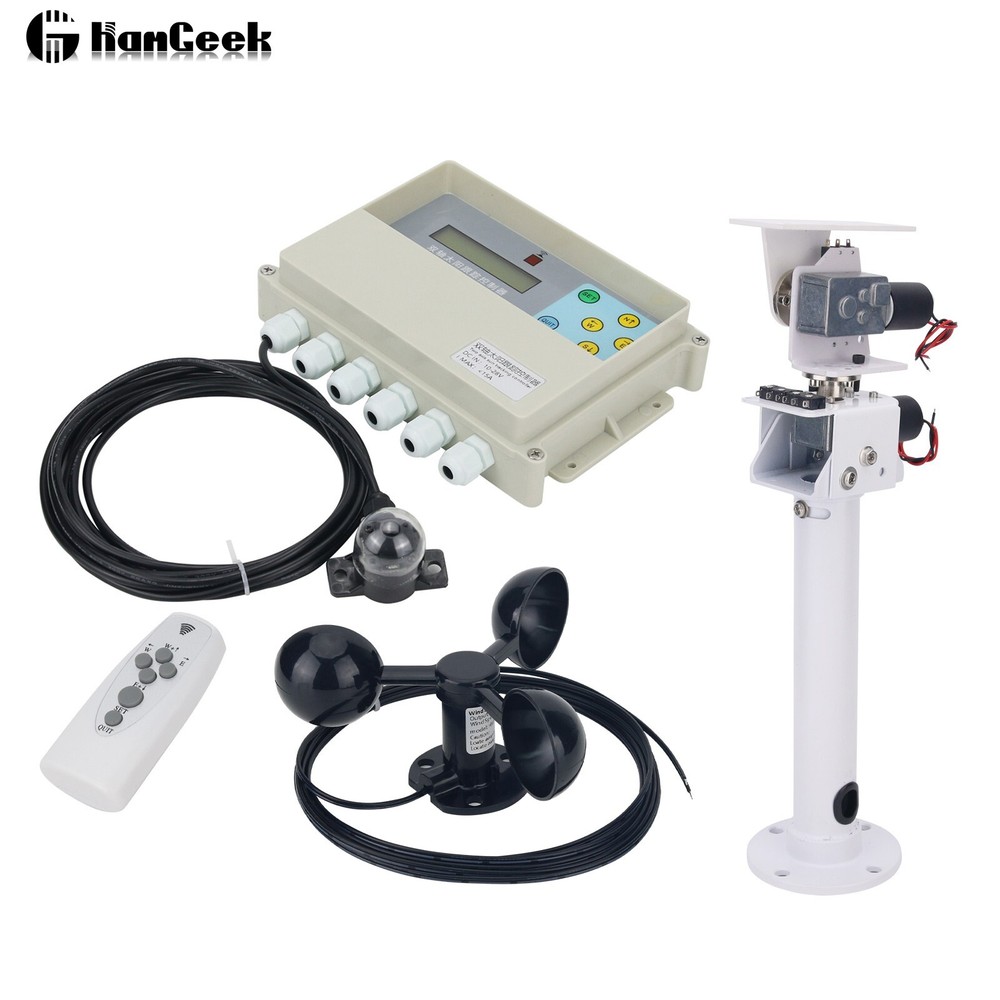 Dual Axis Solar Tracker Controller + Remote Control + Wind Speed Sensor + Gimbal