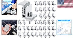 40 Pack Aluminum Solar Panel End Clamp Mounting Kit