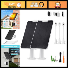 6V 5W Solar Panel Charger for Arlo Security Cameras, Weatherproof, 2 Pack, 9.8ft