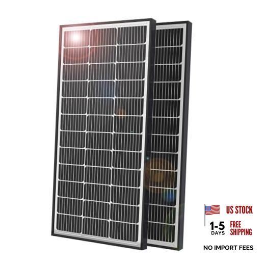 200 Watt Solar Panels, 10BB Monocrystalline 12V 2PCS 100W P-Type 100W 2pcs
