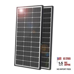 200 Watt Solar Panels, 10BB Monocrystalline 12V 2PCS 100W P-Type 100W 2pcs