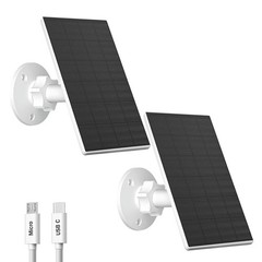 2W Solar Powered Security Cameras 2 Pack USB C Wireless Outdoor Security