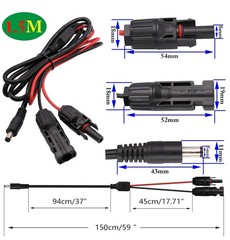 Solar Adapter Male and Female to DC 5.5mm x 2.1mm Male Solar Power Extension …