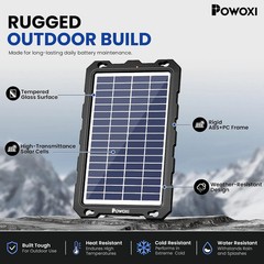 POWOXI 7.5W 12V Solar Battery Charger Trickle Maintainer for Car Boat RV Marine