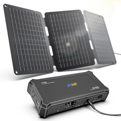 Portable Power Station with 30W Foldable Solar Panel – 99.9Wh Backup Battery, 10