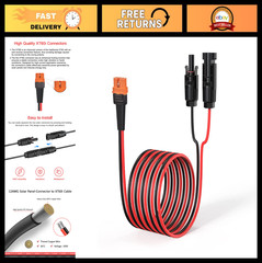 10FT 12AWG Solar Connector to XT60i Adapter Cable for Portable Power Station
