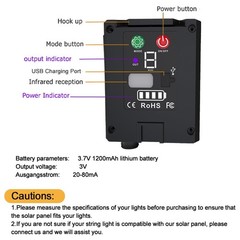 Solar Battery Box for 3V LED String Lights, 1200mAh Lithium Solar Panel with …