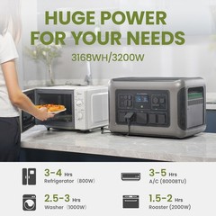 ALLPOWERS R3500 Portable Power Station 3168Wh 30A RV Outlets UPS Solar Generator